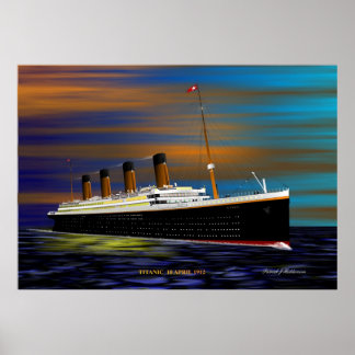 POSTER TITANIQUE SUR SA VOYAGE PRINCIPALE 10 AVRIL 1912