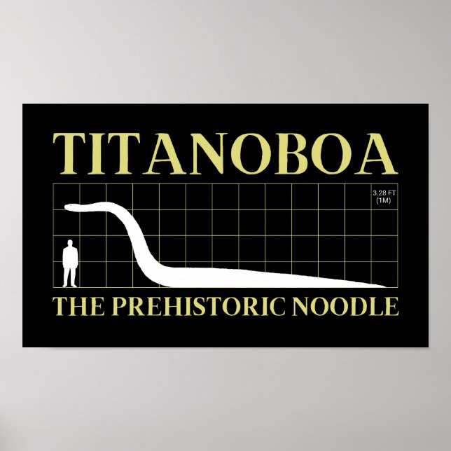 Poster Titanoboa Éteindre Gros Serpent Nouille Préhistori (Devant)