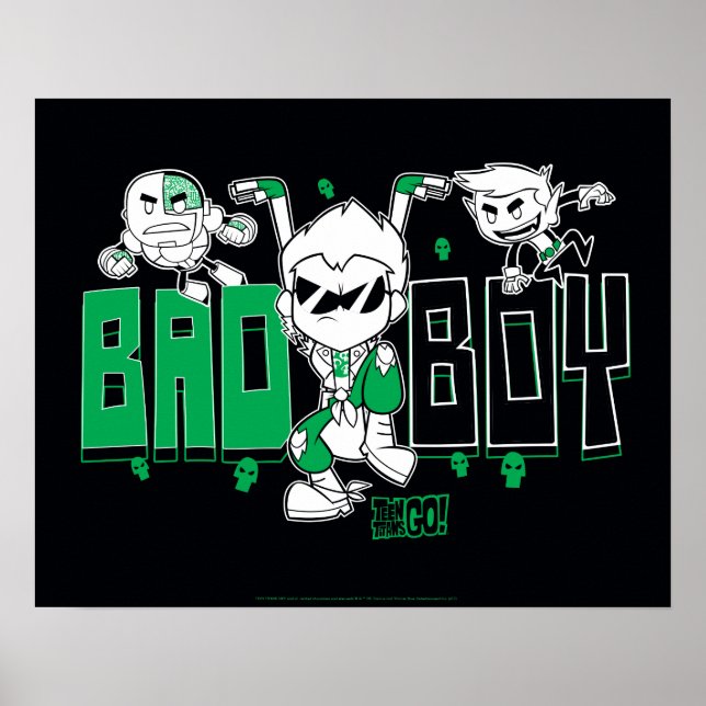 Poster Titans Ados, allez ! | "Bad Boy" Robin, Cyborg & B (Devant)