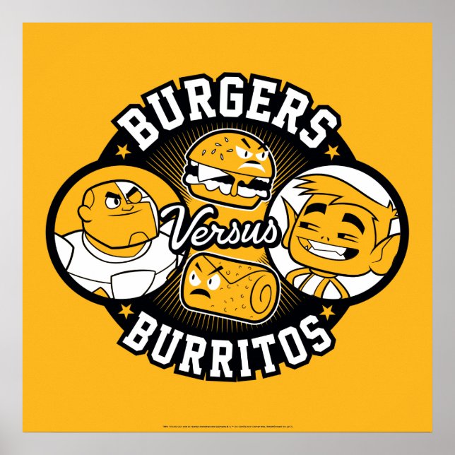 Poster Titans Ados, allez ! | Burgers contre Burritos (Devant)