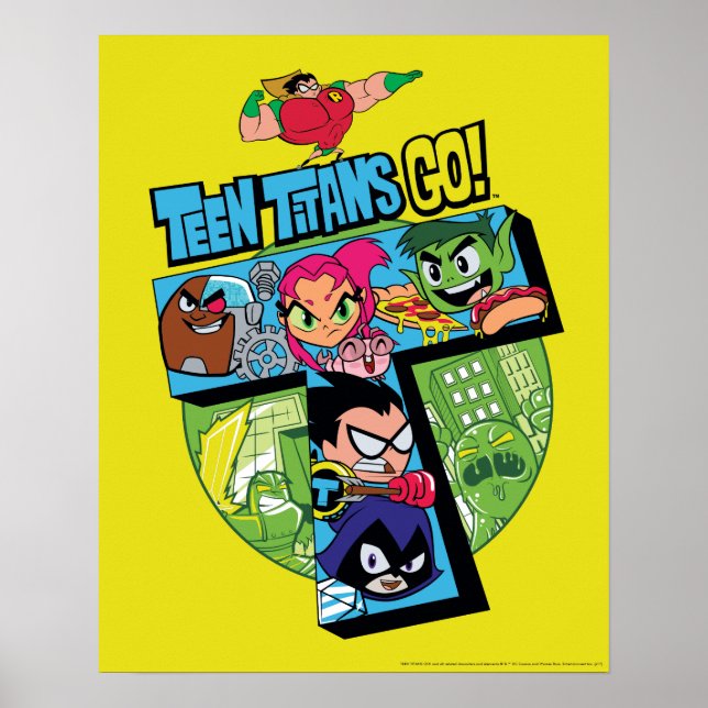 Poster Titans Ados, allez ! | Collage de la tour Titans (Devant)