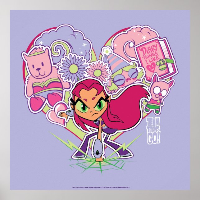 Poster Titans Ados, allez ! | Graphique de pointes cardia (Devant)