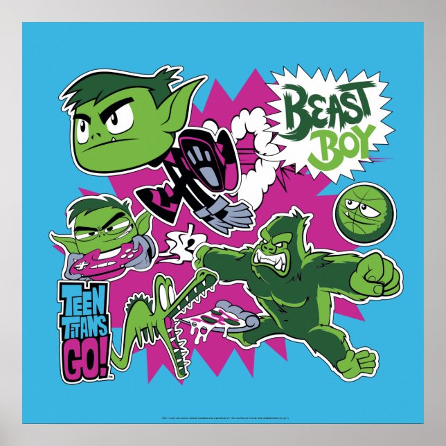 Poster Titans Ados, allez ! | Les Shapeshifts Beast Boy (Devant)