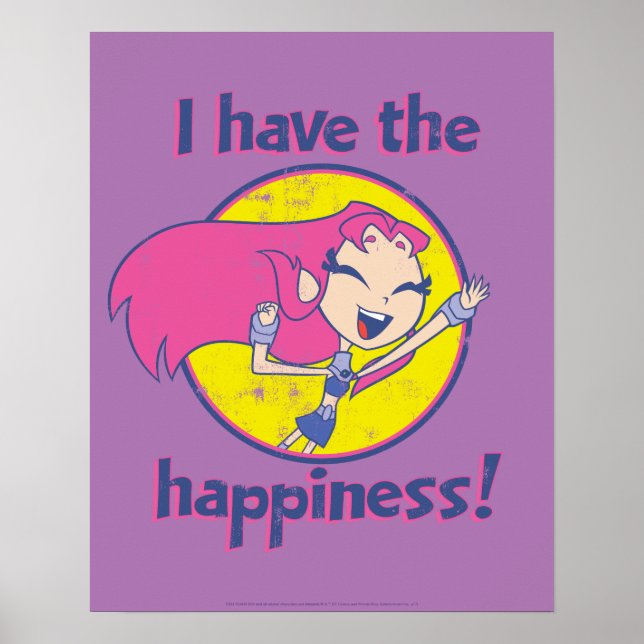 Poster Titans Ados, allez ! | Starfire "J'Ai Le Bonheur" (Devant)