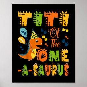 Poster Titi Du Dinosaure D'Un Saurus 1er Anniversaire Par