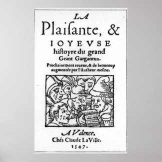 Poster Titre de 'Gargantua' par François Rabelais
