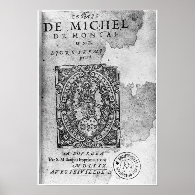 Poster Titre de la première édition de 'Essais' (Devant)