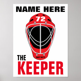 Poster Titulaire de masque de gardien de but de hockey pe