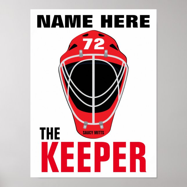 Poster Titulaire de masque de gardien de but de hockey pe (Devant)