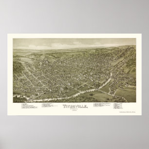 Poster Titusville, carte panoramique de PA - 1895