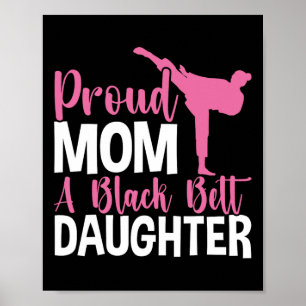 Poster Tkd Karate Judo Fier Maman D'Une Fille De Ceinture