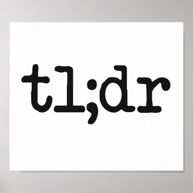 Poster tl ; dr Too Long n'a pas lu (Devant)