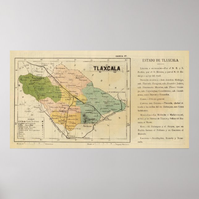 Poster Tlaxcala, Mexique (Devant)
