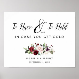 Poster To Have and To Hold Wedding Sign