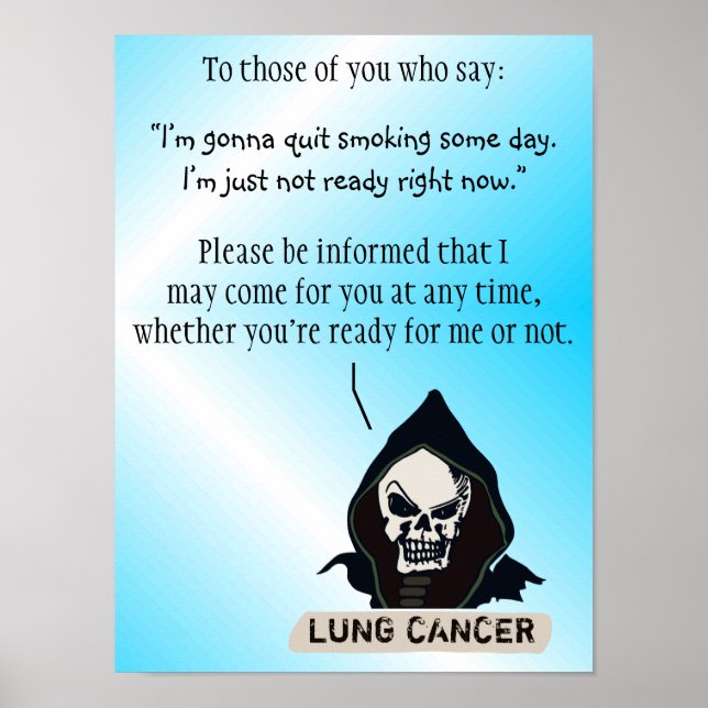 Poster to Motivate Quitting Smoking Immediately (Front)