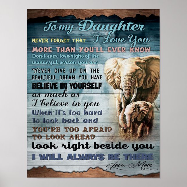 Poster To My Daughter, poison For Kid, lettre To Daughter (Devant)