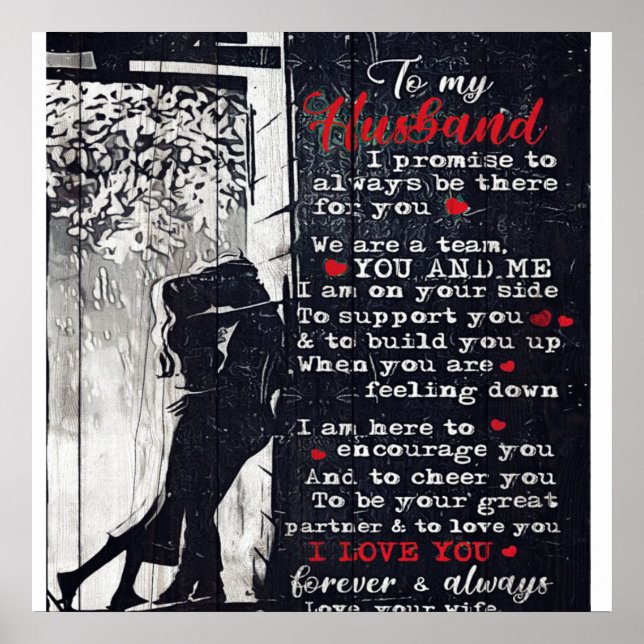 Poster To My Husband Letter | Cute Present To My Husband| (Devant)