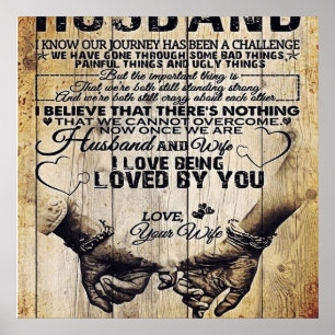 Poster To My Husband Present   Cute Quotes Gift  