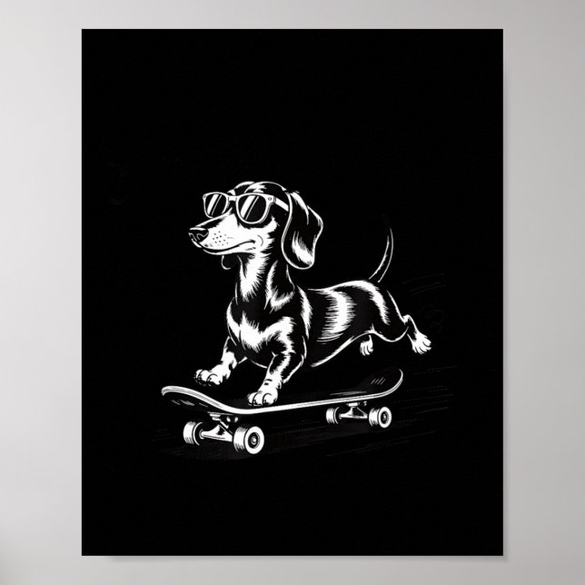 Poster To Off Cause Kerfuffle Dachshund Skater (Devant)