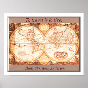 Poster To travel is to live - Art Print