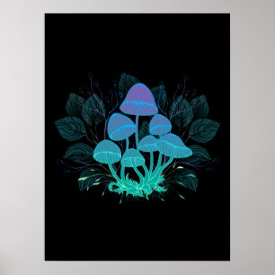 Poster Toadstools in Bushes