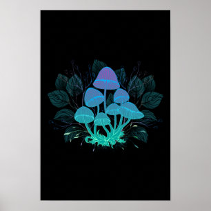 Poster Toadstools in Bushes
