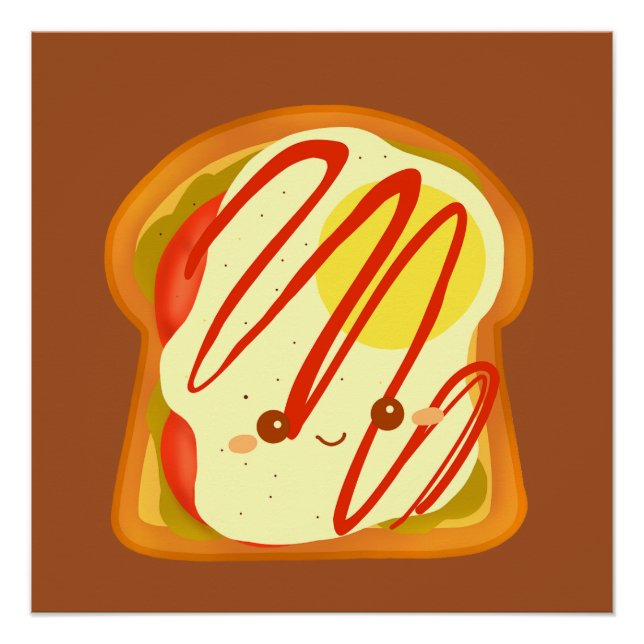 Poster Toast Avocado Avec Oeuf Et Tomate (Devant)