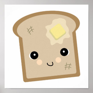 Poster toast kawaii mignon