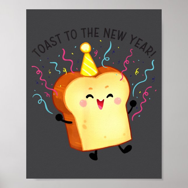 Poster Toast To The New Year Pun  (Devant)