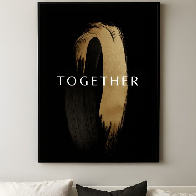 Poster TOGETHER Gold Abstract Brushstroke Art for Couples (Créateur téléchargé)