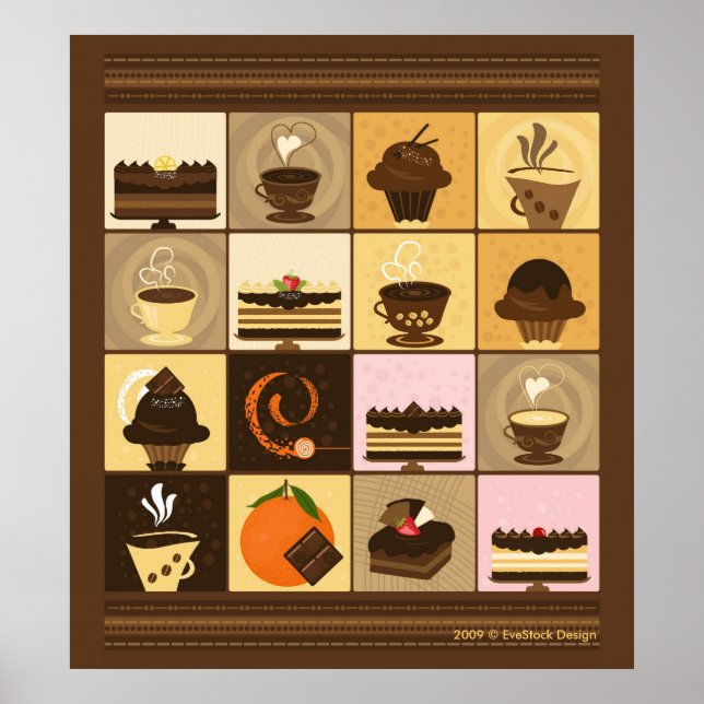 Poster Toile au café et au chocolat Imprimer (Devant)