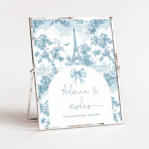 Poster Toile bleu Paris conseils et souhaits pour les jeu