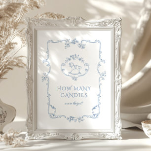 Poster Toile Chinoiserie Vintage Combien de bonbons