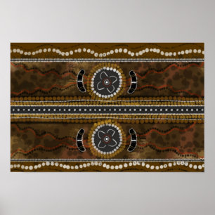 Poster Toile d'art indigène - rassemblement de nourriture