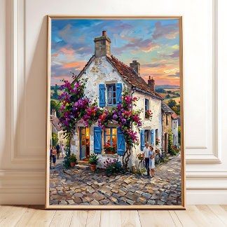 Poster Toile d'art mural de campagne normande impressionn