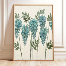 Toile d'art mural minimaliste abstrait Wisteria sa