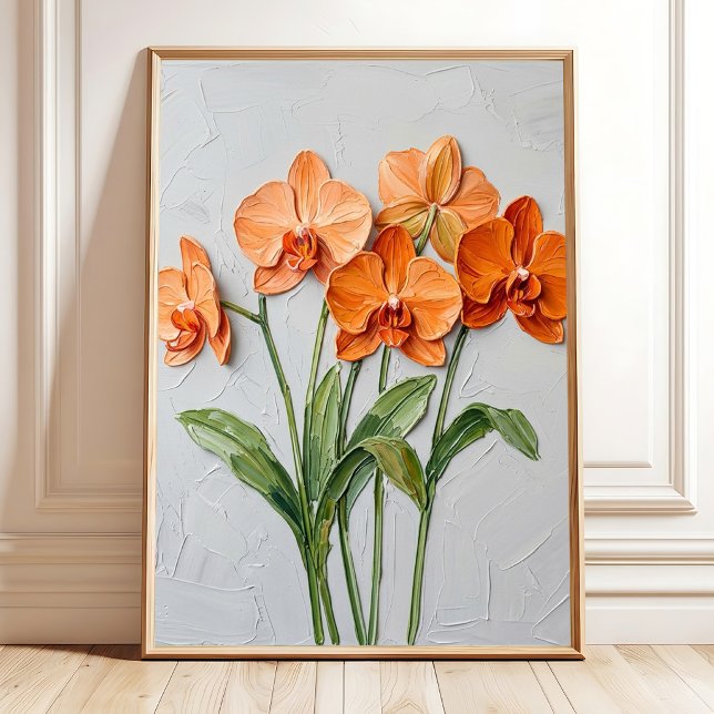 Poster Toile d'art Orange Orchidée (Créateur téléchargé)