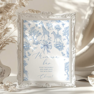 Poster Toile de Jouy Safari animaux Momosa bar