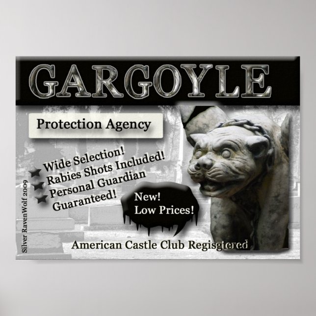 Poster Toile de l'Agence de protection Gargoyle Imprimer (Devant)