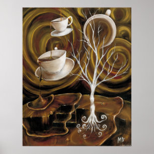 Poster Toile de rêves de café