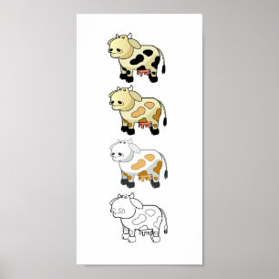 Poster Toile de vaches laitières pour dessin
