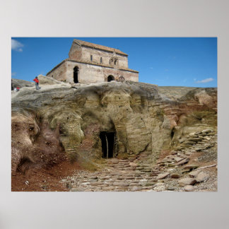 Poster Toile des grottes d'éléphants