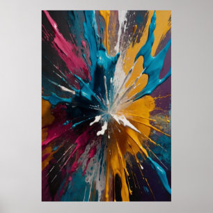 Poster Toile d'explosion couleur Abstraite Mur gras