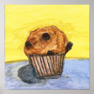Poster Toile en toile de Muffin à Chip de Chocolat Peint