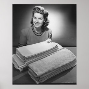 Poster Toile et serviettes repassées