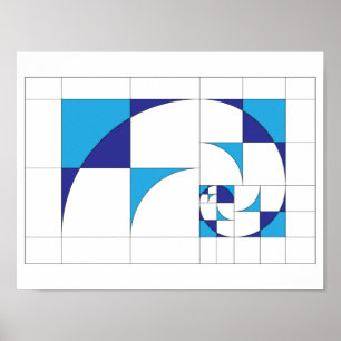 Poster Toile géométrique abstraite Fibonacci