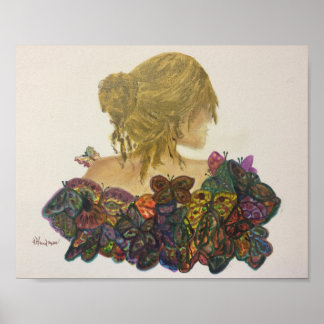 Poster Toile Papillons Lady 'N Imprimer