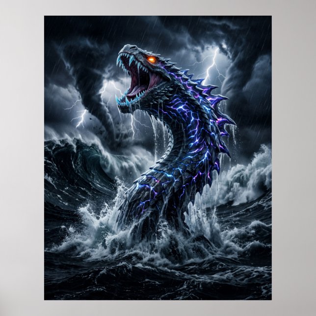 Poster Toile Raz-de-marée du Léviathan de la Tempête (Devant)