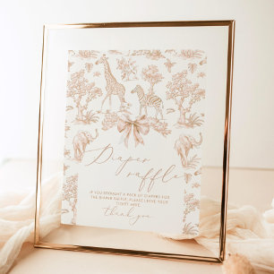 Poster Toile Safari Diaper tombole Boho