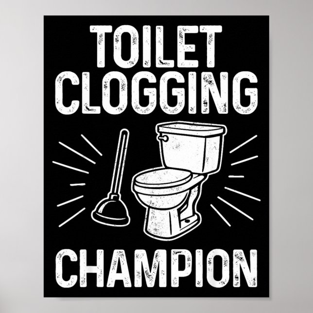 Poster Toilet Clogging Chamon Funny Graphic Toilet Cloggi (Devant)
